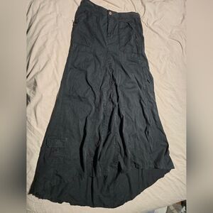 Vintage Black Maxi Cargo Skirt